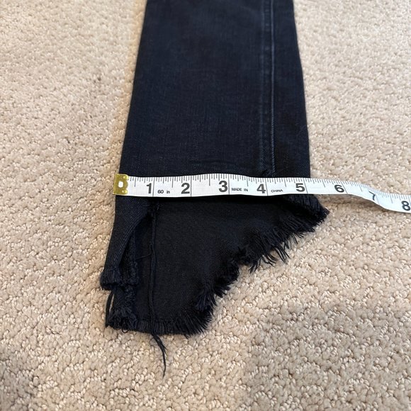 Rag & Bone Jeans Capri Mid Rise Skinny Destroyed Step Hem Black Hampton Size 27 - Picture 12 of 16